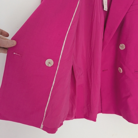 Anthropologie Maeve Double Breasted Pink Blazer - Picture 7 of 11